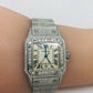 Cartier Santos Iced Out 29mm 15 Carats VVS Diamonds White Roman Dial Watch