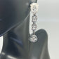 14k White Gold Diamond Leaf Drop Dangle Prong Set Earrings