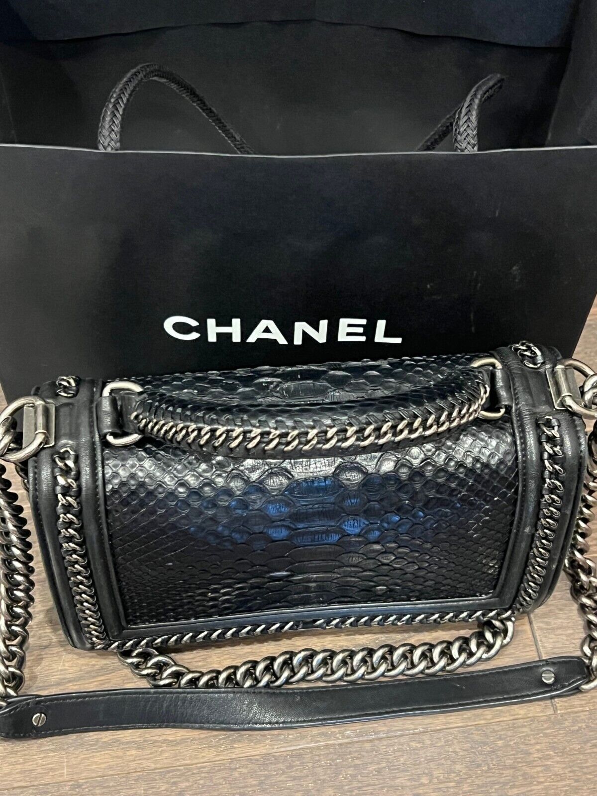Chanel Python Women's Hand Bag Discontinued Mint