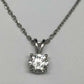 14K White Gold 1.00ct Round Cut Natural Diamond Rabbit Ears Solitaire Necklace