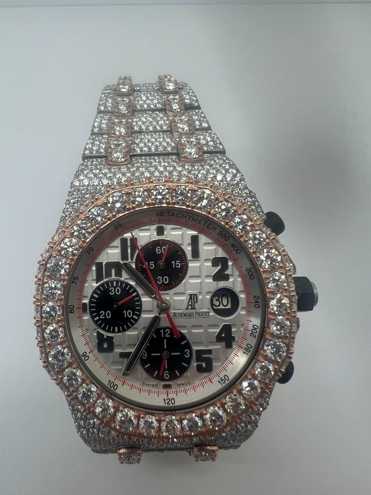 Audemars Piguet Royal Oak Offshore "Panda" 45 Cts E VVS Diamond Men's Watch
