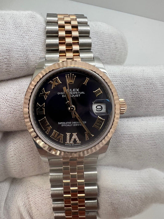 Rolex Datejust 31mm 278271 Purple Diamond Roman Watch