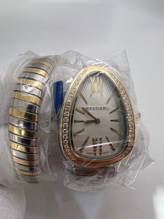 Bvlgari SERPENTI TUBOGAS Diamond Gold White Dial Watch 102098