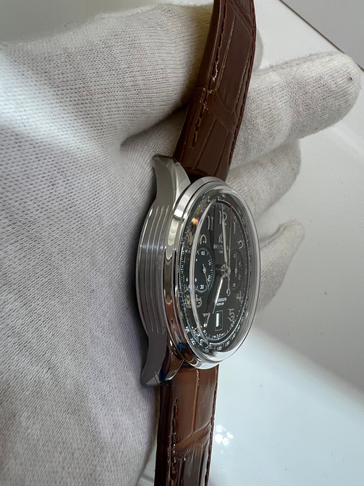 Breitling Premier Green Men's Watch 42mm Chronograph - AB0145371L1P1