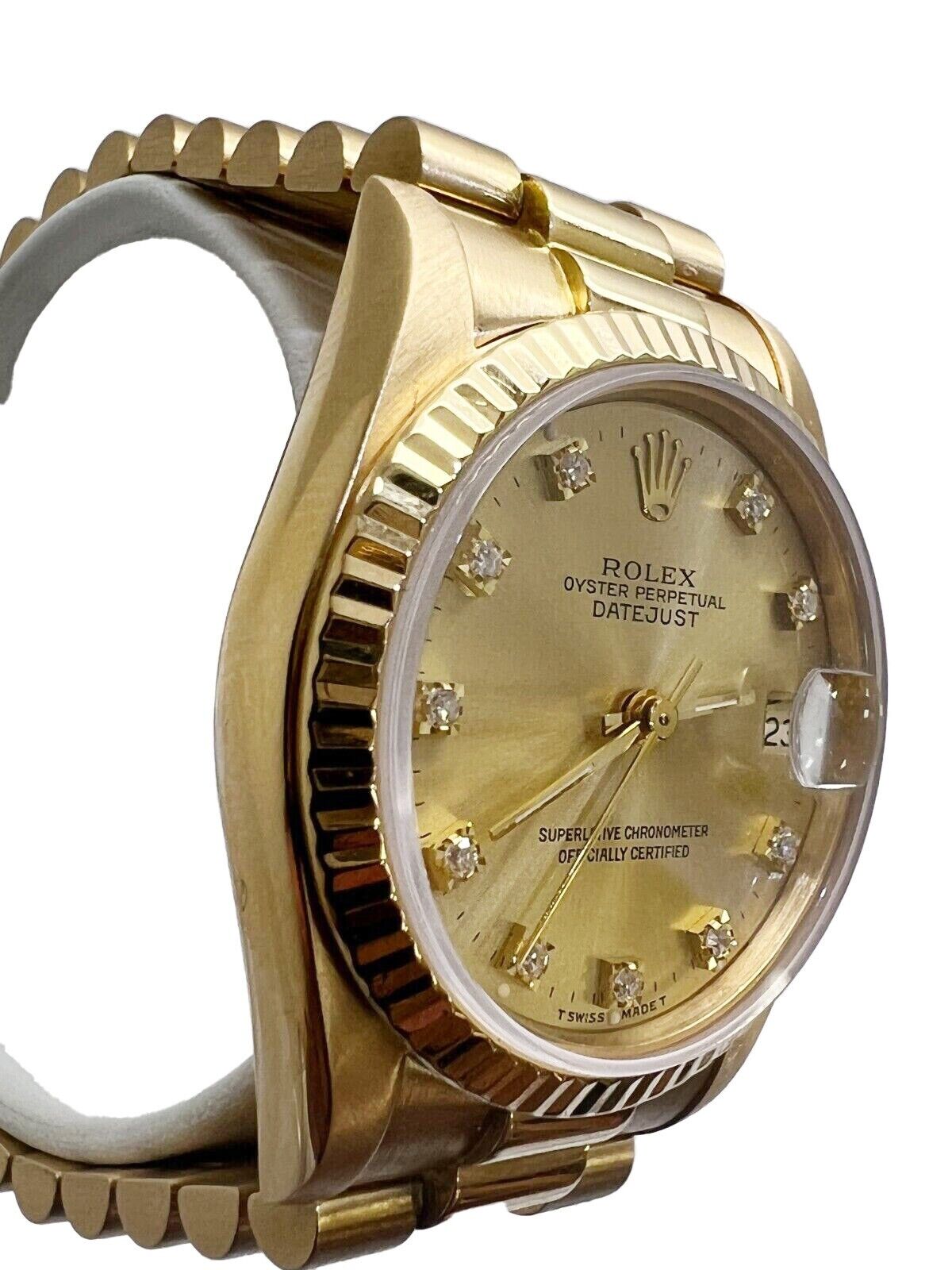 Rolex DateJust 69178 31mm Gold Diamond Dial Watch for Women