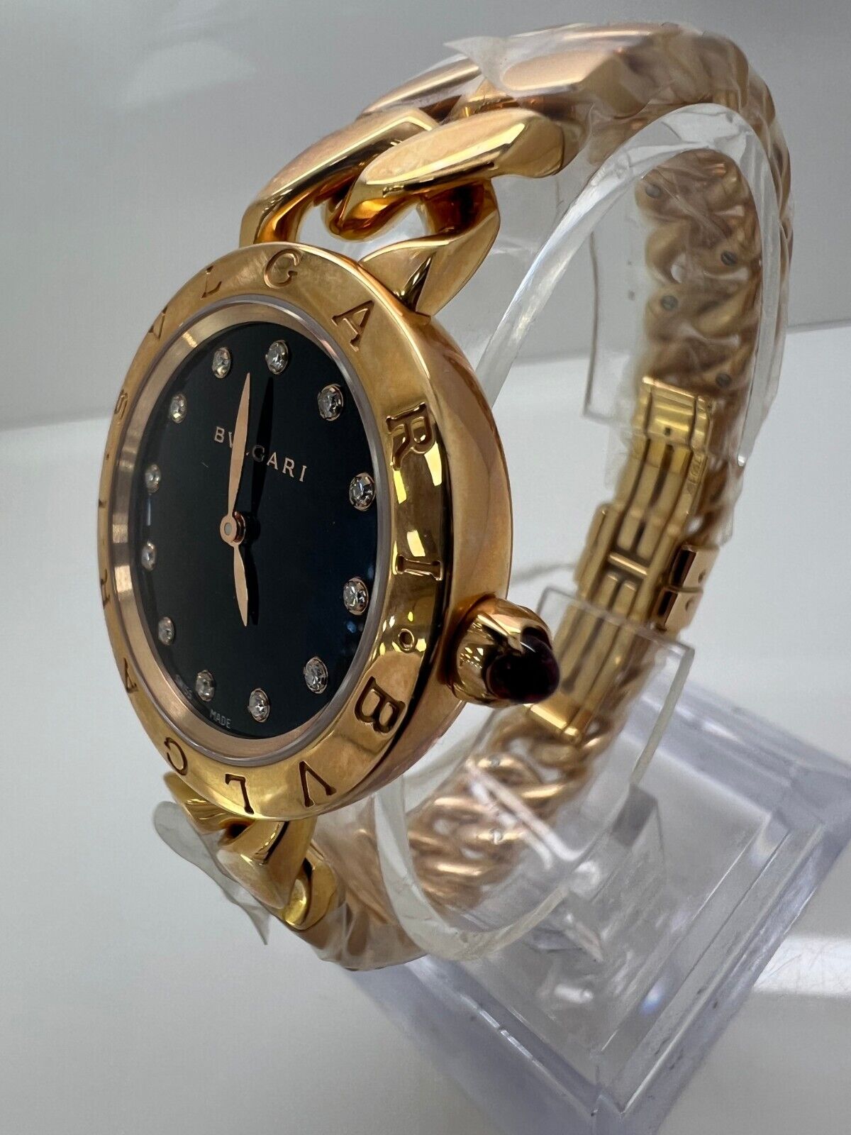 Bvlgari 18k Gold bbccp31 Black Diamondn Dial Ladies Watch