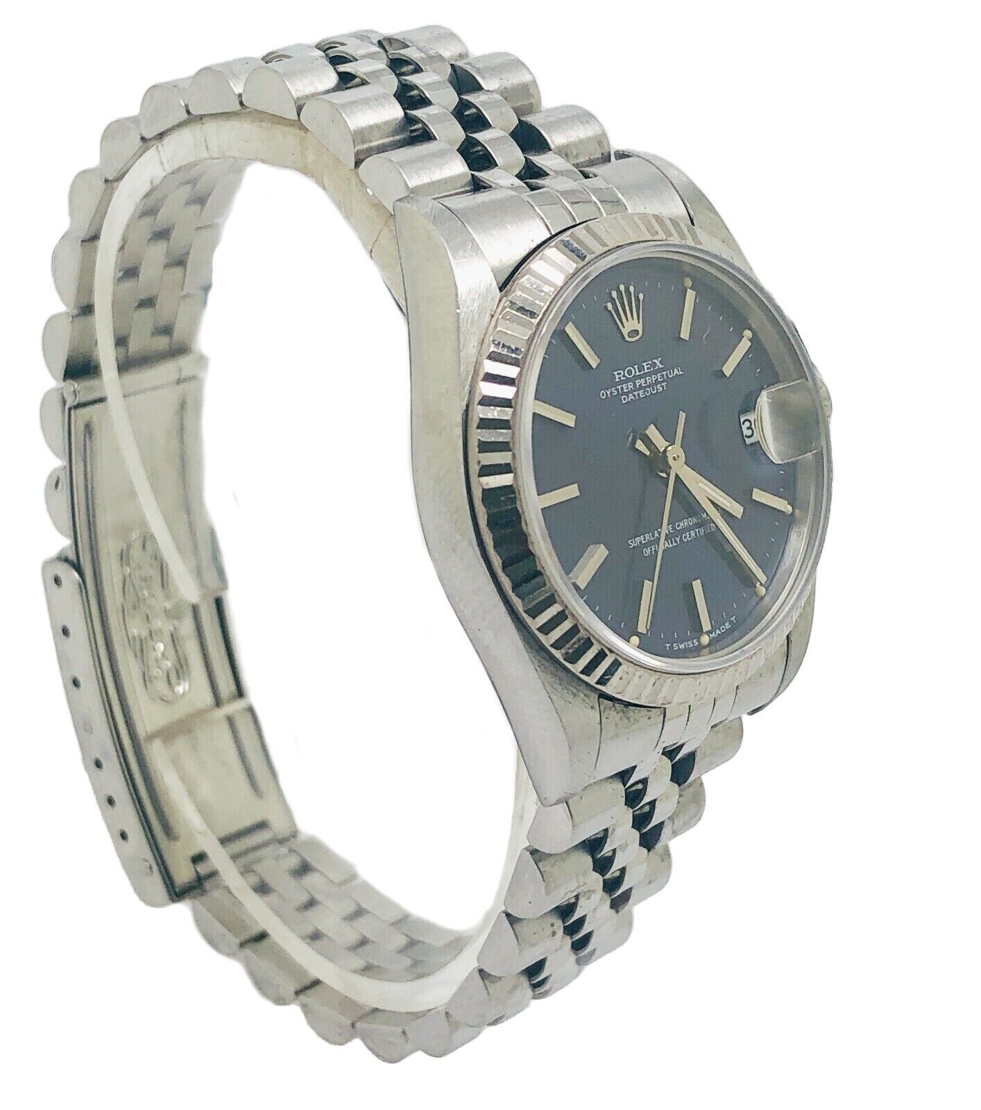 Rolex Datejust 68274 31mm White Gold & Steel, Blue Dial and Fluted Bezel Watch