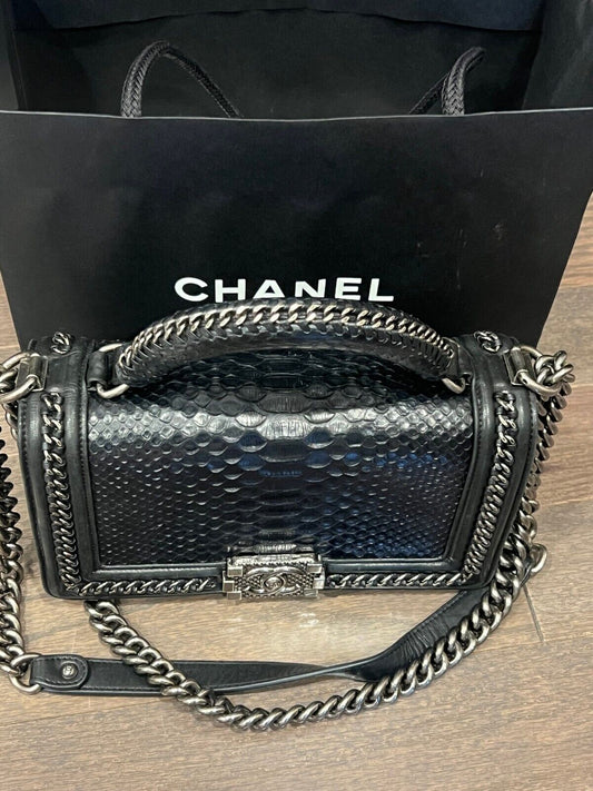Chanel Python Women's Hand Bag Discontinued Mint