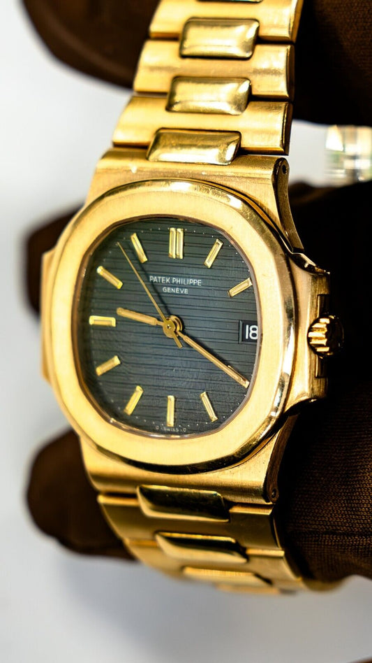 Patek Philippe Nautilus 18K Gold Watch 3800/1J Blue Dial